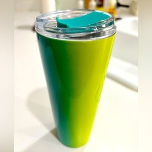 Starbucks Yellow and Teal Ombre Tumbler